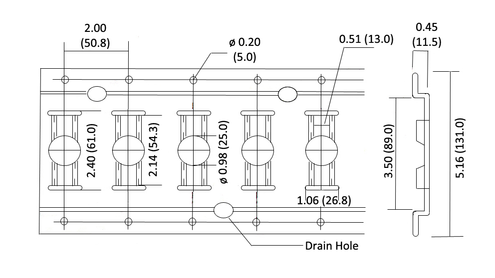 COMBINATION TRACK E AND F (1" HOLE) HORIZONTAL, 10 FT - Image 2
