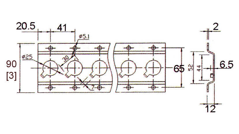 L-TRACK WITH 1" NOTCH HOLE - HORIZONTAL - 10 FT - Image 2