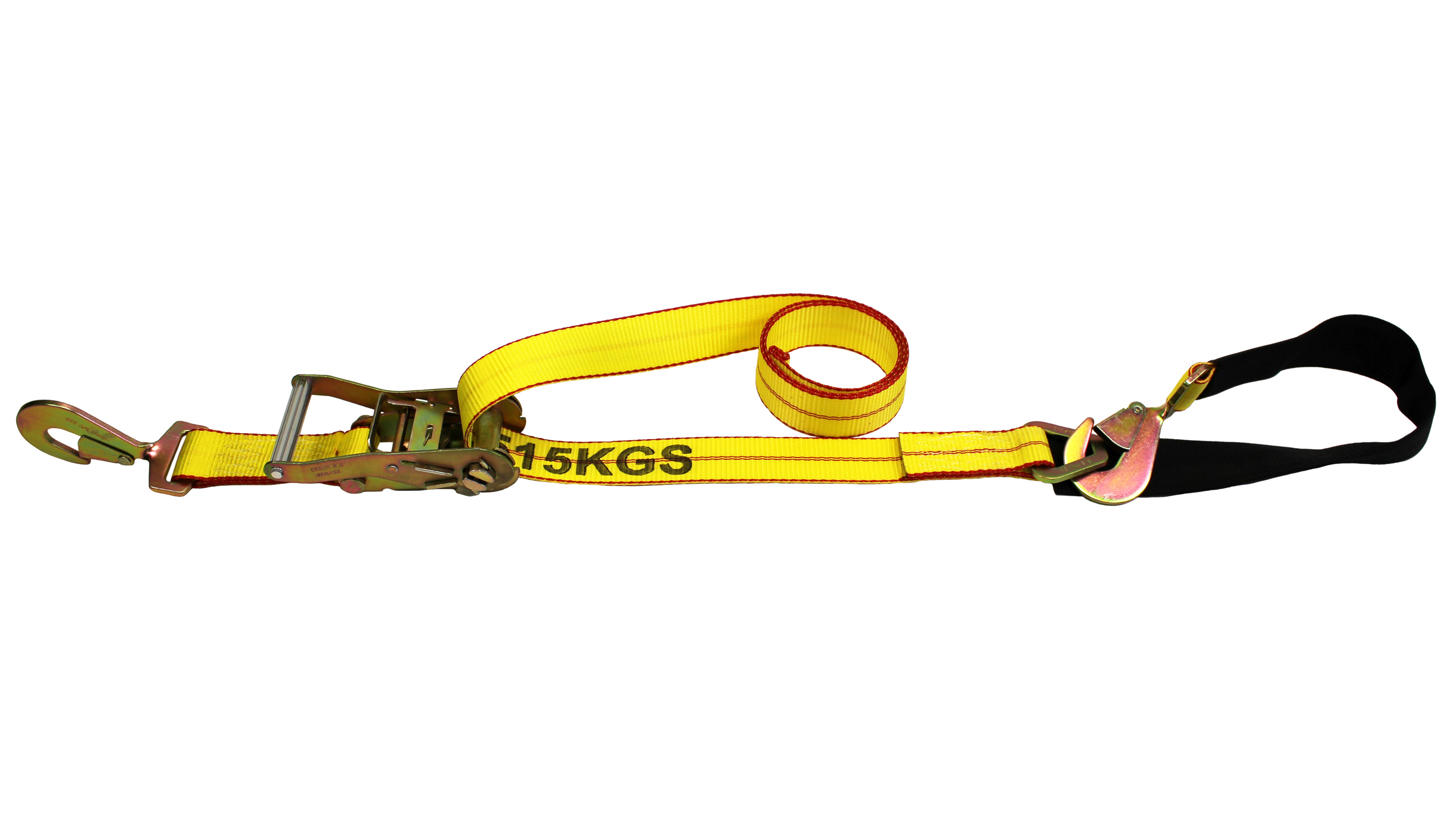 8FT. AXLE/AUTO TIE-DOWN COMBINATION STRAP WITH TWISTED SNAP HOOK