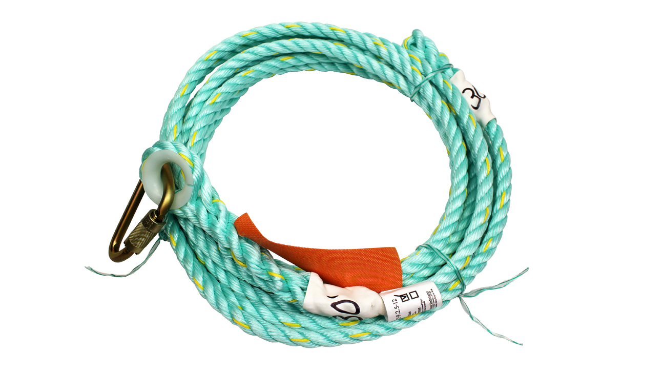 VERTICAL LIFELINE WITH CARABINER ON ONE END