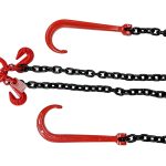 G80 ADJUSTABLE V-CHAIN ASSEMBLY C/W MASTER LINK WITH 2 CRADLE EYE GRAB HOOK AND 15" J-HOOK