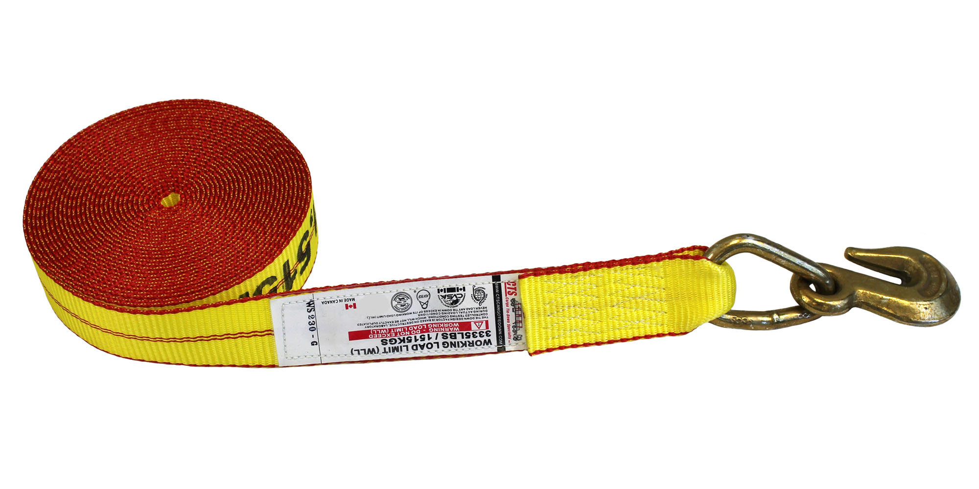 2" WINCH STRAP WITH GRAB HOOK