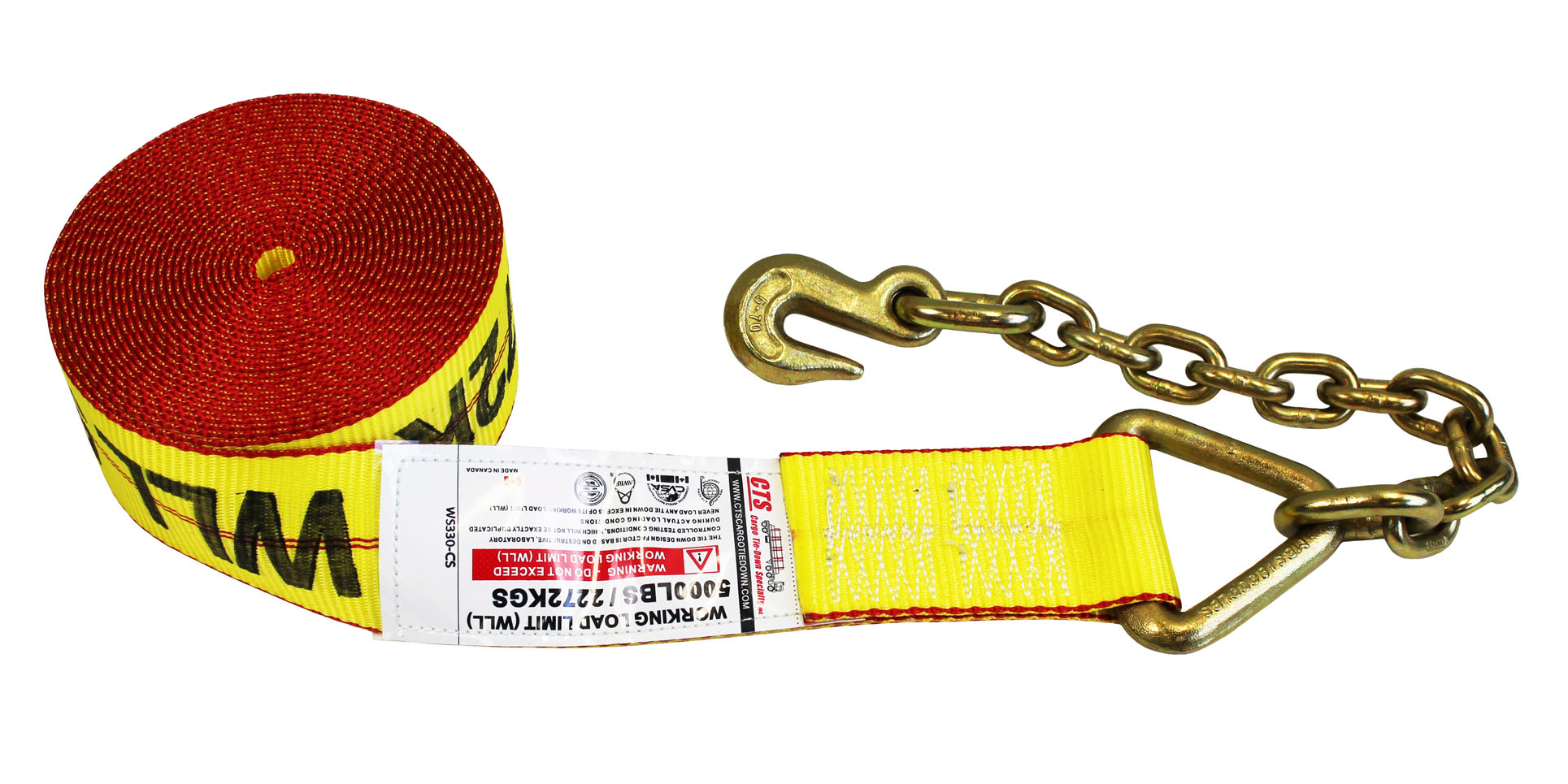 3″ WINCH STRAP WITH 5/16" CHAIN ANCHOR