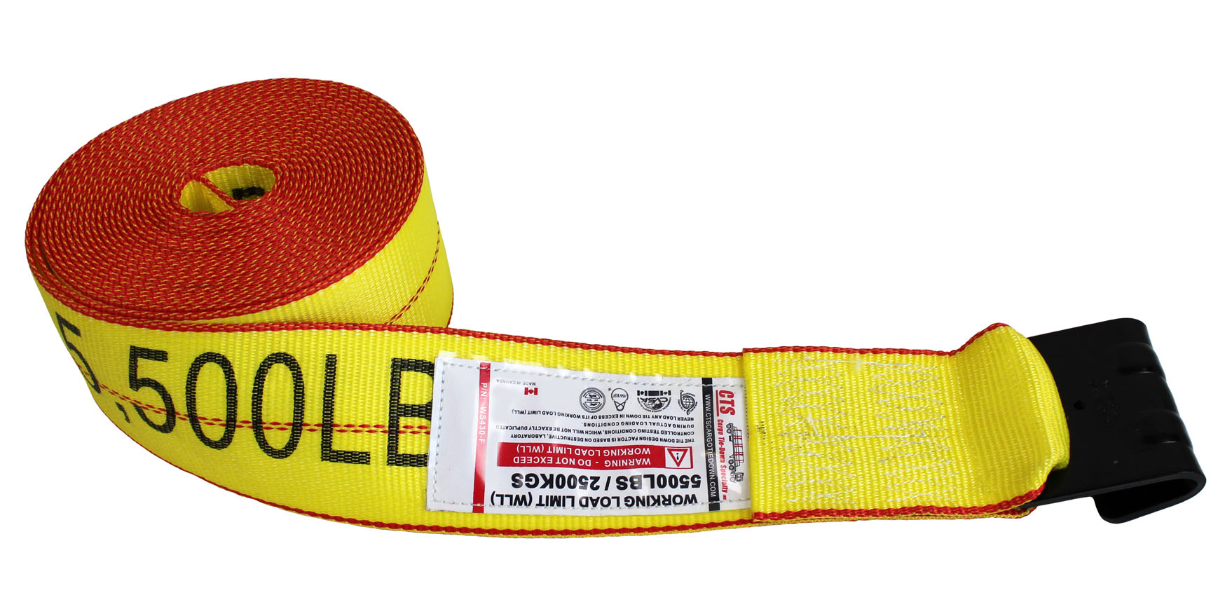 4″ WINCH STRAP WITH FLAT HOOK