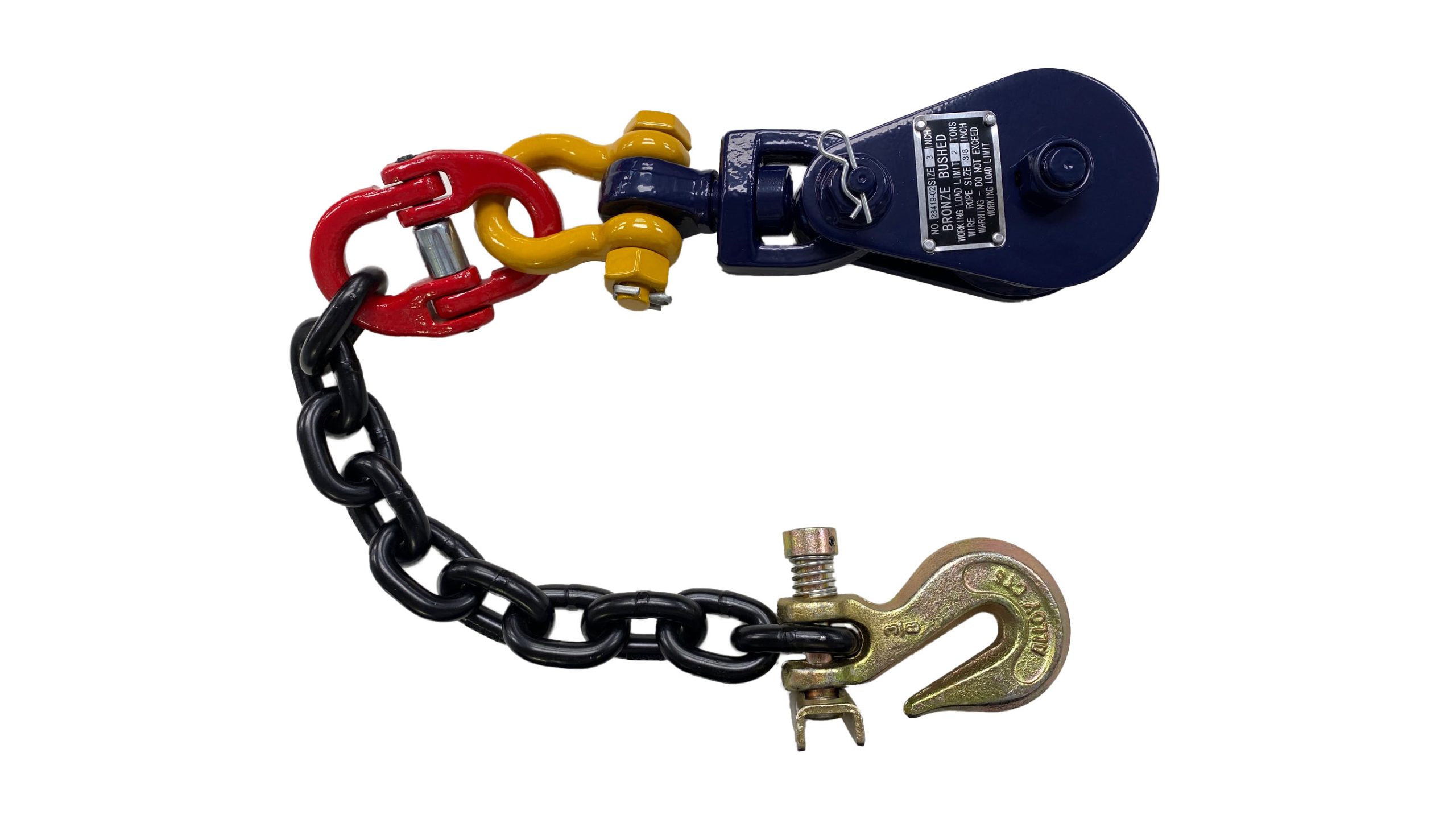 SNATCH BLOCK - WITH SHACKLE AND CHAIN & GRAB HOOK - Image 2